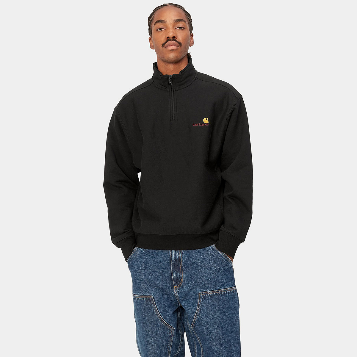 Carhartt WIP American Script Zip Sweater Black