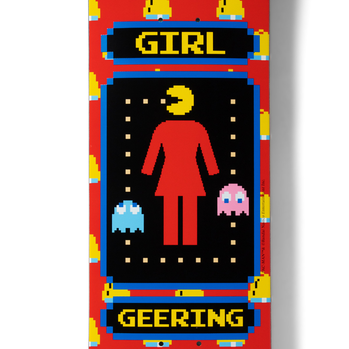 Girl Geering Pac-Man Skateboard Deck 8.5