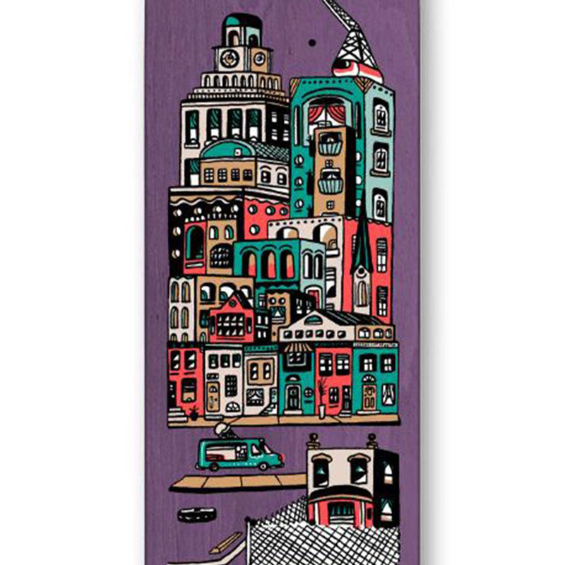 Traffic Community City Blocks Skateboard Deck 8.25