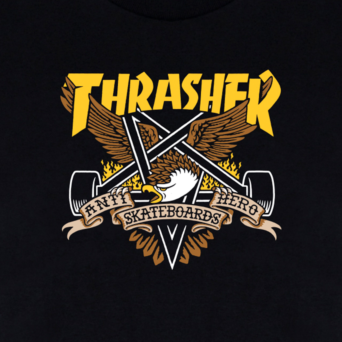 Thrasher X Anti Hero Eaglegram T-Shirt Black 