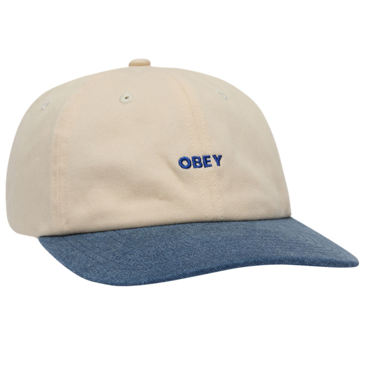 Obey 2 Tone Bold 6 Panel Strapback Unbleached