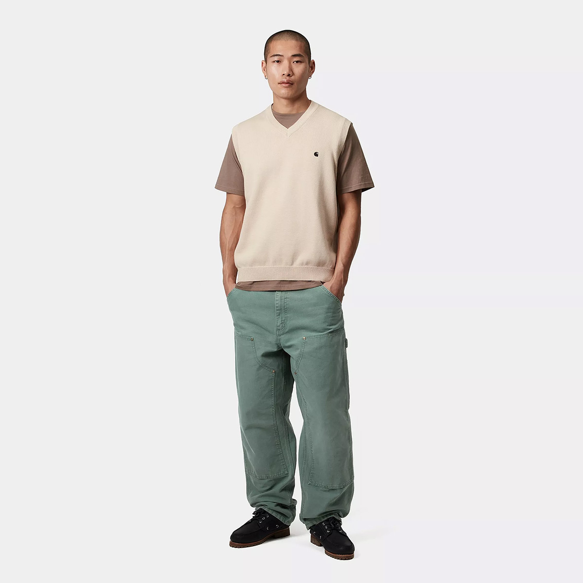 Carhartt WIP Double Knee Pant Silver Pine Stone Canvas