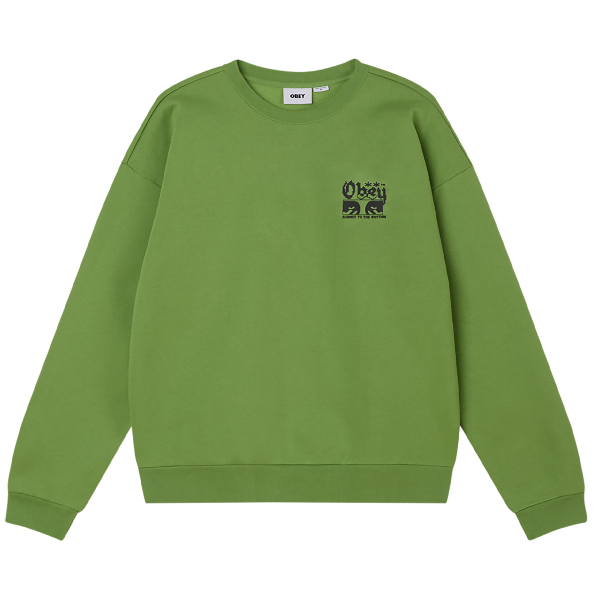 Obey Submit Extra Heavy Crewneck Sweater Piquant Green