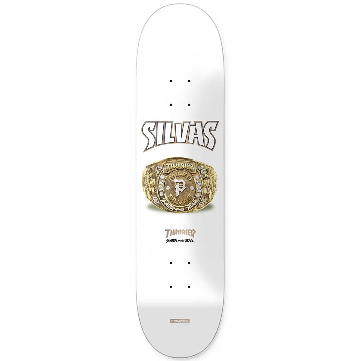 Primitive Miles Silvas SOTY Skateboard Deck White 8.5