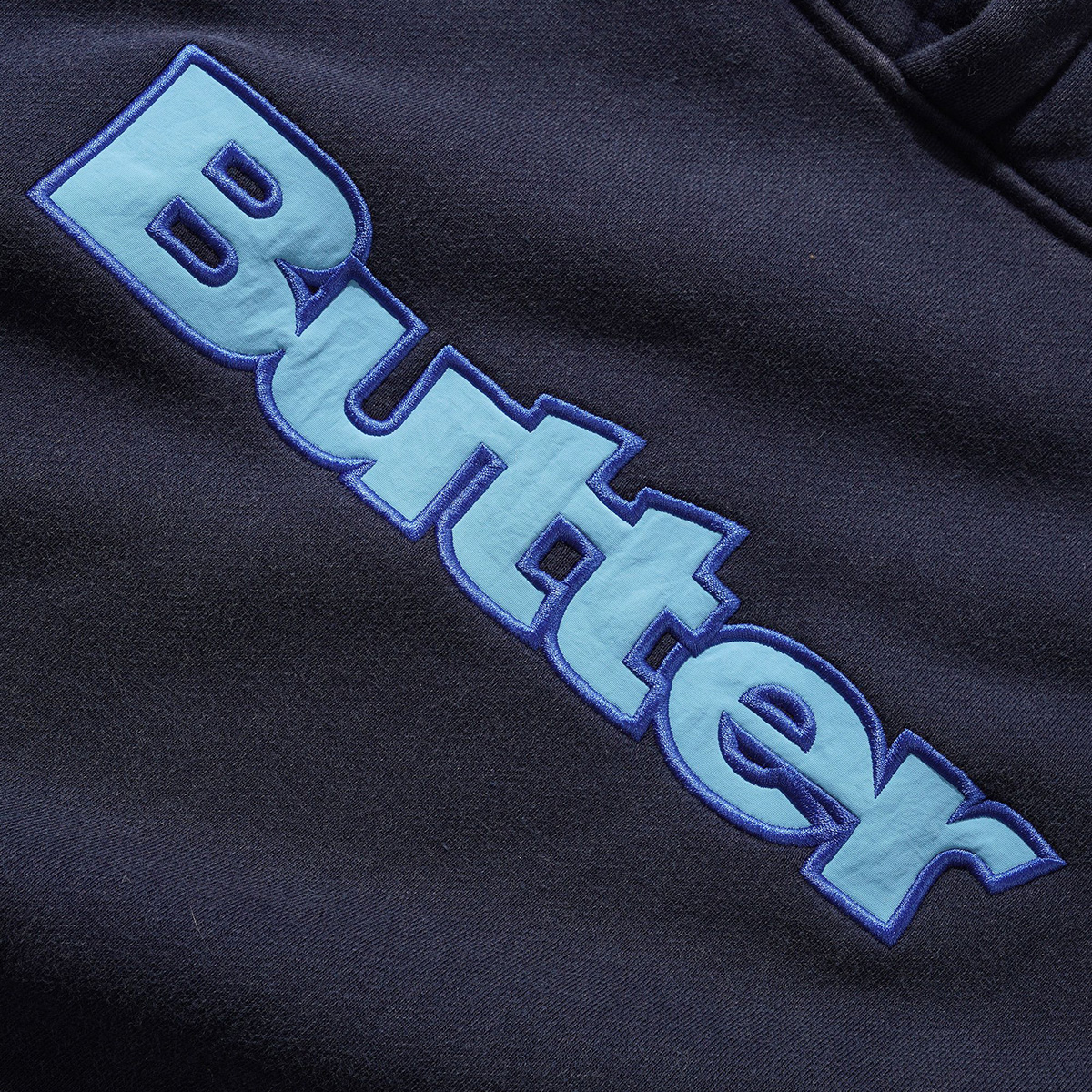 Butter Goods Nylon Logo Applique Hoodie Navy