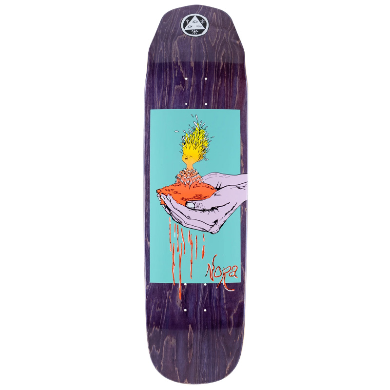 Welcome Soil Nora Pro Model on Wicked Queen Skateboard Deck Purple Stain 8.6