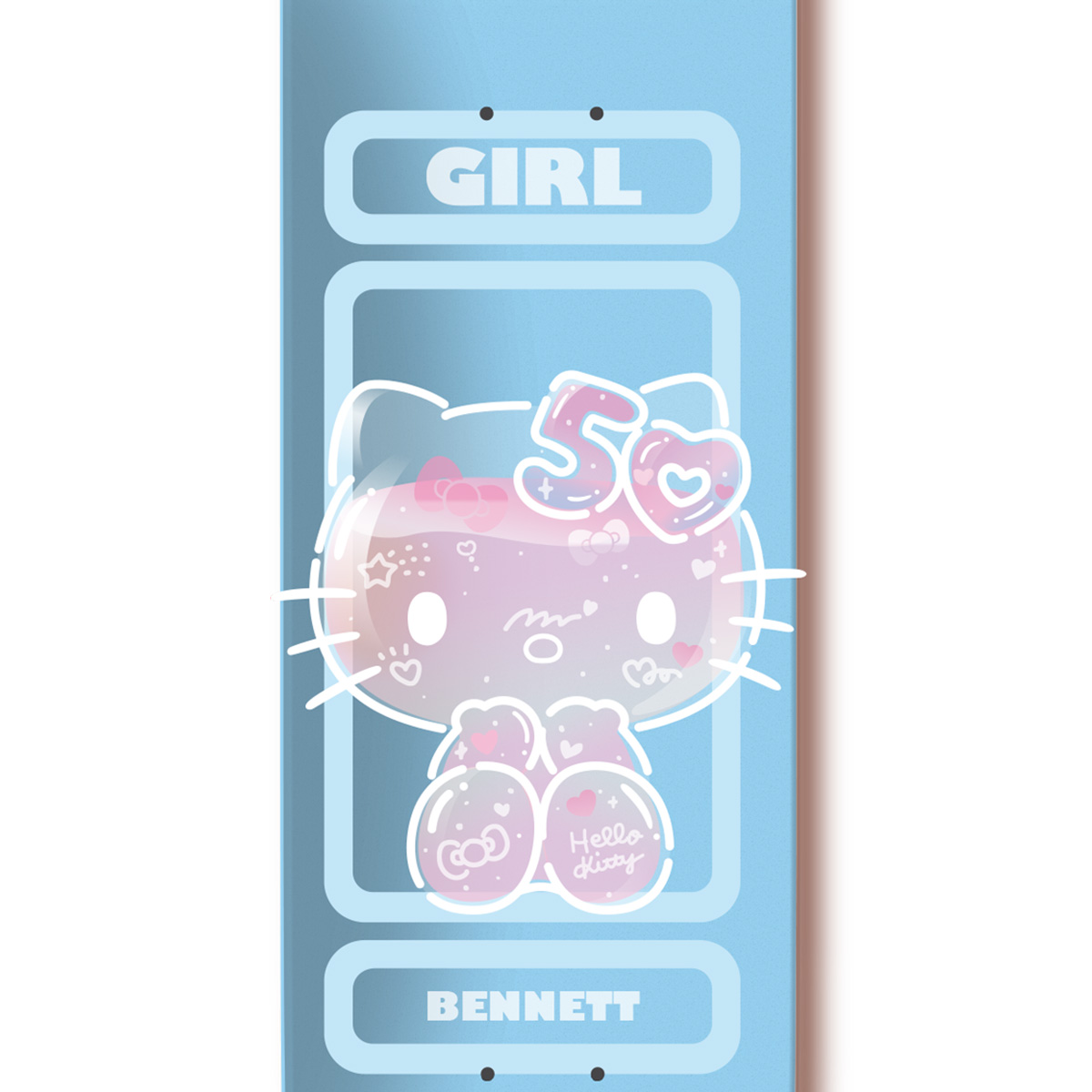 Girl Bennett Hello Kitty 50 Skateboard Deck 8.25