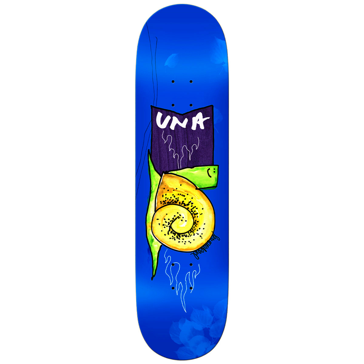 Krooked Una Flame Snail Skateboard Deck Blue 8.25